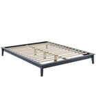 Modway - Lodge Bois Cadre de lit plateforme Queen, Gris-Cadre de plate-forme en bois massif