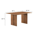 Modway - Amistad Bois de 60" Table à manger et ensemble de banc - Noyer-Construction en bois massif de manguier