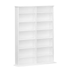 Prepac - Cabinet d'affichage haut à 2 colonnes 51 po, cabinet de rangement pour DVD avec 14 étagères ajustables - Blanc-14 tablettes ajustables peuvent contenir une variété de formats de supports