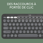 Logitech - Pebble Keys 2 K380s clavier sans fil Bluetooth multidispositif, raccourcis personnalisables, fin et portable - Graphite-Gagnez du temps: accès instantané à la recherche, la capture d'écran, au menu émojis et autres avec les raccourcis Fn, personnalisez les 10 touches Fn avec Logi Options+ et travaillez à votre façon
