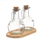 Splash - Ensemble de 2 distributeurs à huile et vinaigre en verre avec plateau-Multicolore