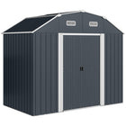 Outsunny - Abri de jardin galvanisé 8 pi x 4 pi avec étagères réglables et kit de fondation-Avec des étagères réglables pour accueillir des objets de différentes tailles  
