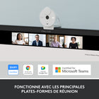 Logitech Brio 300 Webcam Full HD avec confidentialité, micro à réduction de bruit -  Blanc-Brio 300 est fabriqué avec au moins 48 % de plastique recyclé post-consommation pour un avenir meilleur