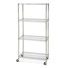 Seville Classics - Étagère commerciale à 4 niveaux - 36 po L x 18 po l x 72 po H - Chromée-Dimensions : 36" W x 18" D x 72" H (75" H avec roues)