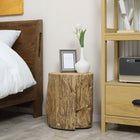 HOMCOM - Table d’appoint aspect béton - brun naturel-Fabriqué à partir de poudre de minerai inorganique pour une stabilité et une résistance à l’humidité, idéal pour une utilisation intérieure et extérieure 