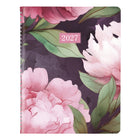 Blueline - 2027 agenda mensuel 14 mois Pink Ribbon – 8 7/8 po x 7 1/8 po – rose – bilingue-Un mois par page double avec un bloc par jour