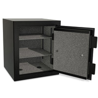 SA Consumer Products - Coffre personnel - 1,0 pi³ - 15,75" H x 13,5" L x 13,25" P - Noir mat-Résistant au feu pendant 45 minutes à des températures allant jusqu'à 1800°F