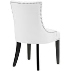 Modway - Marquis Imitation cuir Chaise à manger Ensemble de 4 - Blanc-Pieds en caoutchouc massif
