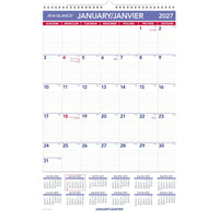 AT-A-GLANCE – Calendrier mural mensuel 2027 – 22 3/4 po H x 15 1/2 po l – bilingue-Format des pages : 22 3/4 po H x 15 1/2 po l