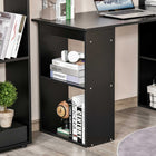 HOMCOM - Bureau moderne pour ordinateur avec étagères de rangement - 47,2 po L x 21,7 po l x 47,2 po H - noir-Couleur : Noir 