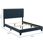 Modway - Amira Tissu rembourré Lit simple, Azure-Rembourré dans un tissu polyester