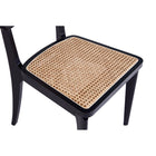 Manhattan Comfort - Lot de 2 chaises de salle à manger Giverny 18,11 po style industriel chic - noir et cannage naturel-20,87 po L x 23 po l x 33,07 po H