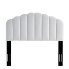 Modway - Veronique Performance Velvet Tête de lit complète/Queen, Blanc-Accents de bord festonné