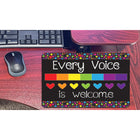 Ashley Productions - Smart Poly Tapis de souris pour ordinateur - 8" x 10" - Chaque voix est la bienvenue ici - Paquet de 6-Utilisez dans la salle de classe, à la maison ou au bureau.