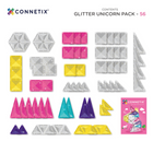 Connetix - Licorne Pailleté Pack, Contenant 56 Pièces-Toutes les tuiles sont fabriquées en plastique ABS non toxique, sans BPA ni phtalates, scellées par ultrasons et rivetées pour plus de sécurité