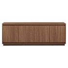 Hudson&Canal - Meuble TV Presque pour téléviseurs jusqu'à 75" - Noyer satiné-Un design contemporain moderne peut accueillir des téléviseurs jusqu'à 75 pouces pour votre espace de divertissement