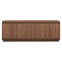 Hudson&Canal - Meuble TV Presque pour téléviseurs jusqu'à 75" - Noyer satiné-Un design contemporain moderne peut accueillir des téléviseurs jusqu'à 75 pouces pour votre espace de divertissement