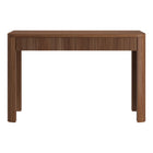 Hudson&Canal - Bureau rectangulaire cannelé Palmera - 47,5 po l - Noyer satiné-Fabriqué en MDF robuste avec une finition noyer satinée réalisée à la main