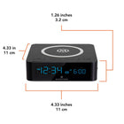 Marathon Watch - Réveil à projection avec grand écran et rétroéclairage - Noir-Fonction Heure, Alarme, Snooze - Option pour afficher l'heure d'été, activer ou désactiver le réveil avec 3 options de volume : HI, LO et OFF et bouton snooze
