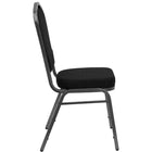 Flash Furniture 4 pièces Chaise de banquet empilable de la série HERCULES avec dossier à couronne et tissu à pois noirs-Conception à dossier couronne