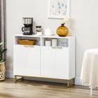 HOMCOM - Buffet 39,4 po L - blanc-Deux cubes et deux armoires à deux niveaux pour accessoires et ustensiles 
