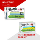Surligneurs Sharpie à réservoir à encre liquide, pointe biseautée – vert – Paquet de 12-Pointe biseautée pour des lignes larges ou étroites