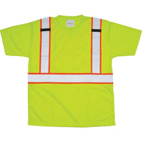 SCN Industrial - T-Shirts Conformes À La Csa, Polyester, 2T-Grand, Jaune Lime Haute Visibilité, paquet de 3-Couleur de base Jaune lime haute visibilité