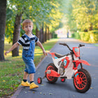 Aosom - moto électrique dirt bike pour enfants 12v, moto électrique à batterie - rouge-Deux roues lisses et système de double absorption des chocs 