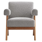 Modway - Lyra Tissu Boucle Fauteuil - Gris clair - Ensemble de 2-	Assemblée requise