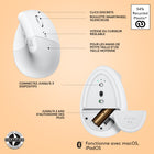 Logitech - Lift pour Mac Souris Ergonomique Verticale sans Fil - Bluetooth - Blanc-Conception durable : les pièces en plastique de Lift for Mac contiennent 54% de plastique recyclé certifié post-consommation