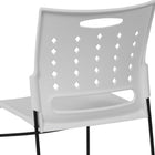 Flash Furniture - Chaise empilable blanche de la série HERCULES à base traîneau d'une capacité de 881 lb avec dossier ventilé-Garantie à vie limitée sur le cadre