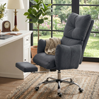 HOMCOM - Chaise de bureau ergonomique inclinable avec tissu flanelle neige - gris foncé-Couleur : gris foncé