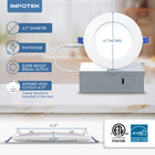 ShoppingAll - Impotek Lumière de plafond encastrée LED 4” 5 CCT avec boîte de jonction - 2700K/3000K/3500K/4000K/5000K - Dimmable IC Classé ETL Étoile d’Énergie 9W 800LM - RCL1-9W4IN (Paquet de 1)-Sécurité certifiée et compatibilité - Profitez de la tranquillité d’esprit avec nos certifications IC, ETL et Energy Star. Conçu pour un contact direct avec l’isolation, notre boîte de jonction protégée thermiquement garantit la sécurité et une large compatibilité avec divers types de plafonds et configurations de
