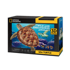 National Geographic - Puzzle 3D Tortue de Mer-Assemblez un modèle de puzzle 3D réaliste de la majestueuse Tortue de Mer