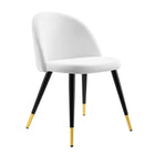 Modway - Cordial Performance Velvet Chaises de salle à manger Ensemble de 2 - Blanc-Capsules de pied non marquées