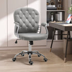 Vinsetto - Chaise de bureau à domicile réglable avec dossier capitonné à boutons-Dossier capitonné à boutons orné de cristaux décoratifs en plastique pour une touche d’élégance