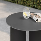 Modway - Tecton Terrasse extérieure Aluminium Table d’appoint - Charbon de bois-Glissades protectrices du pied