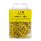 JAM Paper - Trombones standard colourés - 1 pouce - jaunes - paquet de 100- Couleur : Jaune