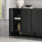 Manhattan Comfort - Buffet moderne Linda 60" à 4 portes - gris charbon-4 compartiments de rangement avec étagères réglables pour des solutions de stockage personnalisées