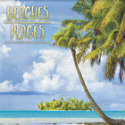 DateWorks - Mini Calendrier Mural 16 Mois Des Plages de 2025 - 7 po x 7 po - Bilingue-Septembre 2024 - Décembre 2025
