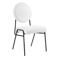 Modway - Craft Tissu rembourré Fauteuils d’accompagnement à manger Ensemble de 2 - Noir Blanc-Chaises à manger modernes du milieu du siècle