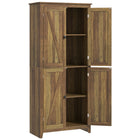 HOMCOM - Garde-manger de cuisine autoportant 72 po et buffet - brun-Les portes de style grange apportent une touche de charme fermier à votre cuisine 