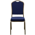 Flash Furniture – Chaise banquet empilable Hercules, dossier couronne, tissu bleu marine, motifs, base dorée, 4/pqt-Coussin de siège épais de 2,5 pouces