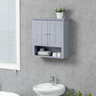 HOMCOM - Armoire murale de salle de bain avec étagère réglable et 2 portes pour couloir, salon - gris-Structure en MDF et panneau de particules pour plus de stabilité