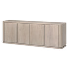 Hudson&Canal - Meuble TV rectangulaire Vance pour téléviseurs jusqu'à 78 po - Blanc aulne-Le plateau supérieur supporte un poids maximal de 34 kg (75 lb), les étagères inférieures peuvent supporter jusqu'à 18 kg (40 lb) chacune