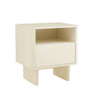 Manhattan Comfort - Ensemble de 2 tables de nuit modernes Ella 39,4" - Crème-Parfait pour le rangement de chevet, les lampes ou les objets de décoration