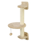 PawHut - Étagère murale pour chat avec poteau à griffer, balles de jeu, plateformes-Convient aux chats jusqu’à 11 lb (5 kg) 