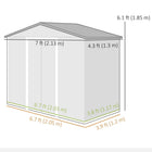 Outsunny - Abri de jardin 7' x 4' avec kit de fondation et doubles portes, marron clair-Construit avec l'acier galvanisé le plus fin et la construction en polypropylène durable 