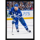 Auston Matthews 20x29 Maple Leafs Action-V - Toile encadree - 22" x 31"-Impression sur toile de qualité supérieure avec bordures enveloppées