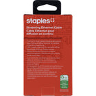 Staples - Câble réseau CAT 6 - 14 pi-Haute vitesse – Prend en charge jusqu’à 10 Gbps, d’une fréquence nominale de 250 MHz et dispose de connecteurs RJ45M avec des contacts plaqués or pour une transmission de données précise et rapide